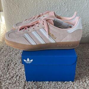 Adidas Gazelle Pink and White Sneakers
